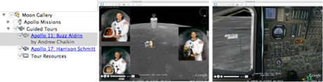 　Moon in Google Earthでは、月計画について知ることもできる。宇宙飛行士によるガイドツアーのビデオを見ることができる。