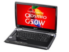 東芝、4Gバイトメモリ搭載のAVノートPC「Qosmio G50W」シリーズ発売へ