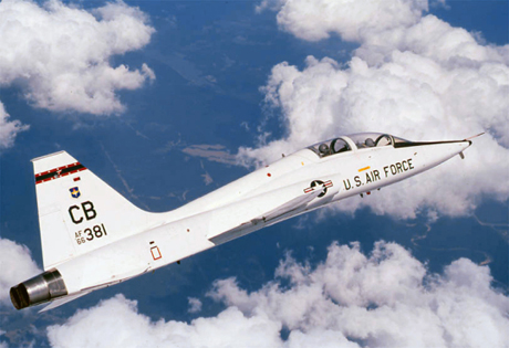 　1974年から1983年までの間、Thunderbirdsは戦闘機ではなく訓練機である「T-38 Talon」を使用していた。その理由は、それまで使用していた「F-4E Phantom」よりも燃費効率に優れ低コストであったためだ。