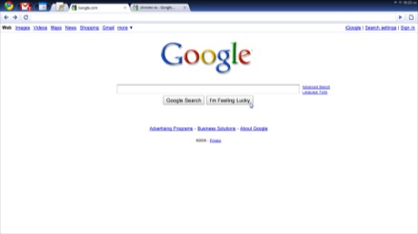　Chrome OSでGoogle.comを表示したところ。
