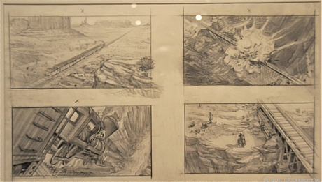 　「トイ・ストーリー3」の西部劇風オープニングシーンを描いた「Western Opening」。Robert Kondo氏が作成した鉛筆画。