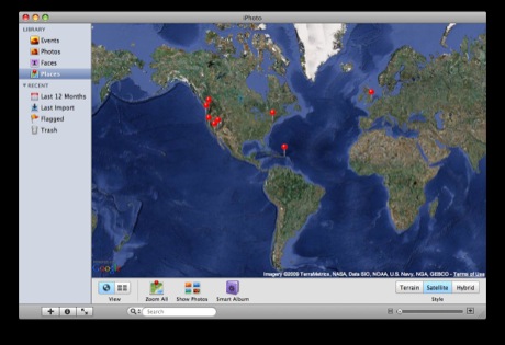 　その後、Places画面を表示すると、Googleによる地図上に写真の場所がサムネールとともに示される。