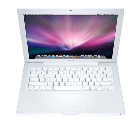 　Appleはまた、新型のMacBookも発表した。Macbookは最高2.4GHzのCore 2 Duoプロセッサと、標準で2Gバイトのメモリを搭載する。MacBook Proと同様、最大250Gバイトのハードドライブを利用することができる。