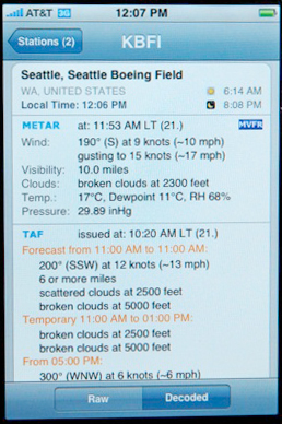 　この天気アプリケーション「AeroWeather」は、全世界の空港と飛行場の気象状況を詳細に知らせてくれる。