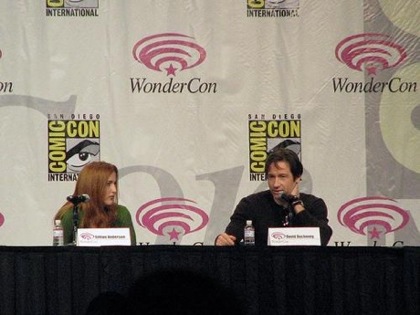 　俳優のDavid Duchovny氏と女優のGillian Anderson氏が、今夏放映されるX-Filesの続編をプロモーションするために来場した。