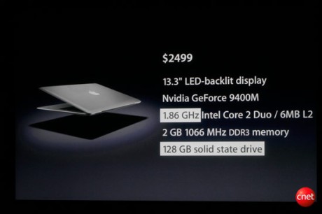 　2499ドルの「MacBook Air」に搭載される機能の一部。