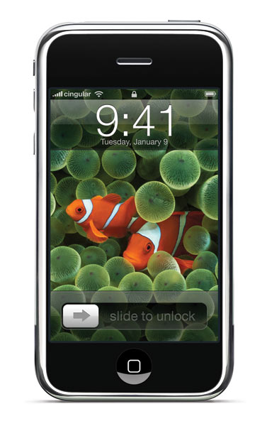 　Appleが報道関係者向けに提供しているiPhoneの写真。表側に配置されているボタンは1つだけ。