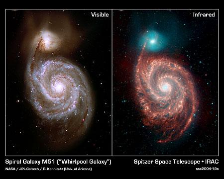 　この画像でとらえられている銀河は、メシエカタログの「M51」、「NGC 5194」といったさまざまな名前で知られている。M51は、1773年10月、ぼんやりとしたすい星を観測していた際にCharles Messier自身が発見した銀河の1つだ。メシエカタログの銀河は彼にちなんで名付けられている。M51は「ワールプール銀河」、M51の観測で初めて銀河のらせん構造を発見したRosse卿にちなんだ「Rosse's Galaxy（ロスの銀河）」という通称でも知られている。伴銀河である「NGC 5195」は1781年、Pierre Mechainによって発見された。