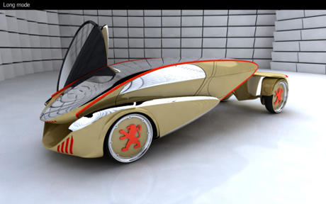 　今回で5回目となるPeugeot Design Contest 2008は、設計者らに革新的なコンセプトカーを考案する機会を提供している。同コンテストは、4月に開催された北京モーターショーで開始され、7月に応募が締め切られた。

　その後、Peugeotは、最終選考に残った29作品を発表した。そして、同社は一般消費者に、9月15日までに作品へ投票するよう呼びかけている。優勝者には、賞金1万ユーロ（約1万4750ドル）と受賞作品の小型模型などが送られる。以下、応募作品のいくつかを紹介する。

　デンマークのMichael Witus Schierup氏の作品「Peugeot Verde」は、興味深い安全コンセプトに基づいて設計されている。同車は、卵型の本体に2枚のウイングが付いたデザインになっている。車が衝突した瞬間、車のメインキャビンと各ウイングの間のエアーバッグが膨らみ、乗客への衝撃を最小限に抑える仕組みだ。