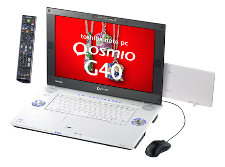 HD DVD-RWドライブを搭載した東芝のノートPC「Qosmio G40」。