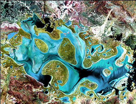 　オーストラリアのカーネギー湖。1999年に撮影。一時湖であり、年によっては干上がる。