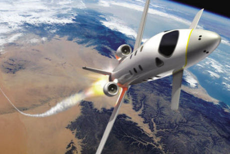 　宇宙産業大手のEADS Astriumは2007年6月、パリ航空ショーに先立って開催したVIPイベントにおいて、冒険好きな旅行者を宇宙空間に送り出すジェット機型の新型宇宙船（画像）構想を発表した。同イベントでは、宇宙船の実物大模型も展示された。　EADS Astriumが開発を目指すこの「スペースジェット」（地表近くをジェットエンジンで、高々度をロケットエンジンで推進する）は、4人の乗客を乗せ、地表から高度約100キロまで上昇して、ほんの数分ではあるが宇宙旅行者に無重力体験をさせるとともに、生まれ故郷である地球を眼下に眺める機会を与える。同社は、2007年中にデザインを完成させ、事業パートナー、資金パートナーを見つけた上で、2008年に開発を本格始動させて、2012年にはフライトを開始したいと述べている。EADS Astriumによると、スペースジェットは、冒険好きに一生に一度の宇宙旅行を提供することに加え、未来の宇宙飛行で重要な役割を果たす可能性もあるという。この乗り物がポイントとポイントを結ぶ輸送システムの先駆けとなり、未来の旅行者は宇宙で効率よく長距離を移動できるようになるかもしれない、と同社は述べている。