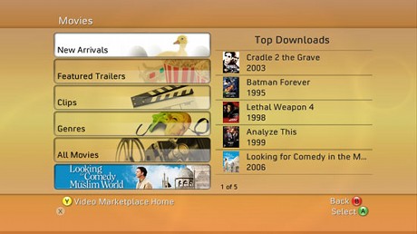 　Xbox Liveユーザーは、「ナチョ・リブレ 覆面の神様」「パトリオット・ゲーム」「Vフォー・ヴェンデッタ」などの映画をダウンロードし、2週間保存しておくことができる。