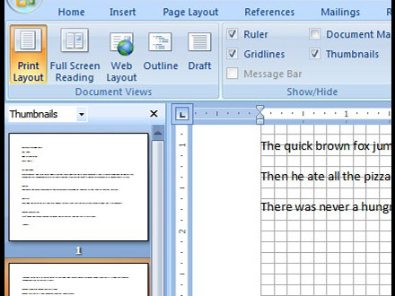 　「View」のタブには数多くの表示オプションが用意されており、たとえば枠付きの状態にして書類を見ることもできる。