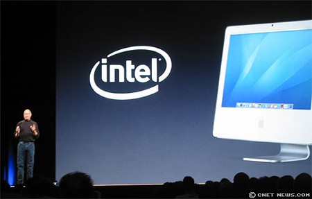 　同日発表された新しい「iMac」はIntelのCore Duoプロセッサを搭載する。