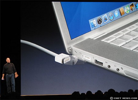 MacBook Proでは、マグネット式電源コードを利用する。