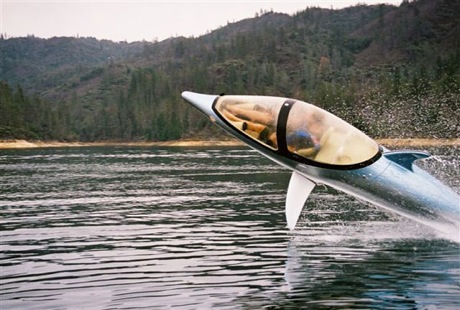 フォトレポート：水上と水中を自在に泳ぐイルカ型ボート - CNET Japan
