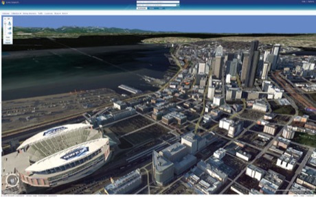 　Microsoftは、都市の写真を空中カメラで撮影し、新しいVirtual Earth 3Dアプリケーション用に3Dグラフィックス化した。こうしたレンダリングによって、建物や道路、水面などが写真のようにリアルに描写されている。