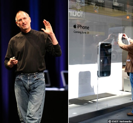 　これもカップルで仮装すると楽しい例だ。Appleの最高経営責任者（CEO）Steve Jobs氏と、その相棒役のiPhone。Jobs氏になるのは比較的簡単。黒のタートルネックに、ややタイトなジーンズ、New Balanceのスニーカーというコーディネートで。一方のiPhoneはちょっと複雑だ。黒い紙を何枚かと、タッチスクリーンのボタンに使える工作用紙を用意しよう。「クリエイティブ」であってこそ、Appleファンだ。