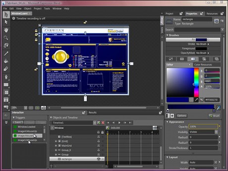 　2007年にリリース予定の「Expression Blend」は、ビジュアルなWindowsアプリケーションを設計するクリエーター向けの製品。Expression Studioスイートの一部として提供される予定だ。