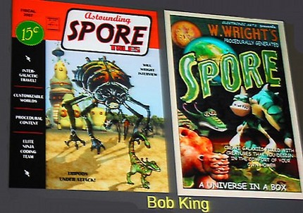 　Wright氏は、SF系コミックからさまざまな着想を得ているという。同氏は「SPORE」をコミックに仕立て上げるとしたら、こうなるだろうという例を紹介した。