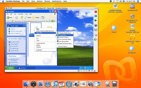　Parallels Desktop version 3.0では、「SmartSelect」機能が追加されている。この機能を使えば特定のファイルタイプを開くプログラムを指定できる。この場合、ファイルがMacデスクトップに保存されていても、Windowsデスクトップに保存されていても、指定が可能となっている。