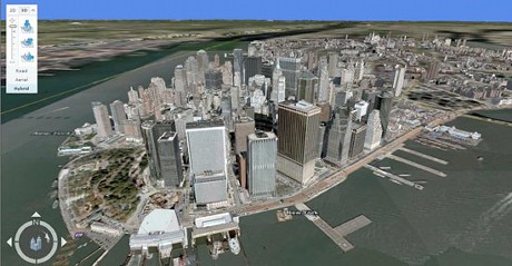 　Microsoftは米国時間5月29日、「Live Search Maps」地図サイトに仮想3D表示機能を追加した。「Microsoft Virtual Earth」では、ニューヨーク（ダウンタウンの様子は写真を参照）やその他の都市の写実的な3D俯瞰図が見られる。「Google Earth」の3D表示とは異なり、Microsoftの仮想世界は同社の「Internet Explorer」や、アドオンをインストールした「Firefox」から利用することができる。Google Earthの3D地図表示機能はブラウザには対応しておらず、アプリケーションをダウンロードして使わなければならない。