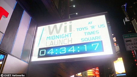 　Wii用に用意されたカウントダウン時計。