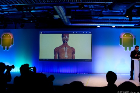 　Honeycomb用に新しく作られたアプリケーションの「Google Body」。人体を3D表示する。