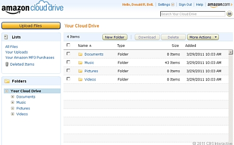 Cloud Drive

　Cloud Driveは音楽以外にも使える。写真、文書、ビデオもアップロードできる。

