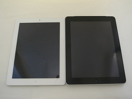 　新旧のiPadで比較してみると、デザインの違いがよくわかる。
