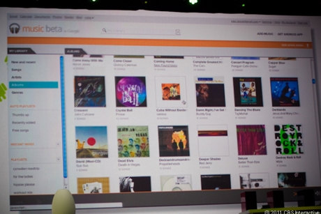 　Music Beta by Googleのユーザーインターフェース。「Google Books」や新しいMoviesとデザインが似ている。