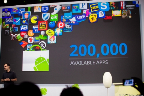 　Android Marketには20万個以上のアプリケーションが利用可能になっている。Androidアプリのインストール数が10億件に達するまで2年かかったが、20億件に達するまではわずか5カ月しかかからなかった。現在は60日毎に10億件のアプリがインストールされるペースになっている。