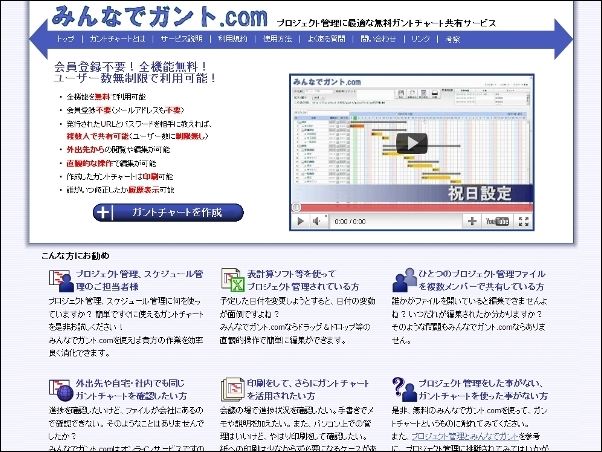 ウェブサービスレビュー ガントチャートを共有できる みんなでガント Com Cnet Japan