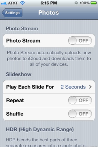 Photo Stream

　カメラロール全体をiCloudにアップし、そのほかのデバイスと同期する。
