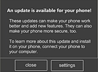 Windows Phone 7アップデートの注意書き<