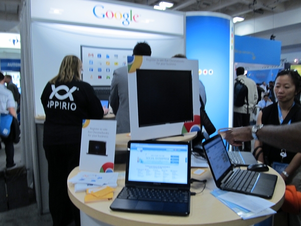 Googleもブースを出していた。Chromebooksを展示してGoogleの各種サービスをデモ。