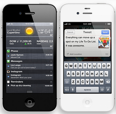 iOS 5

　「iOS 5」アップデートは既存の端末向けには米国時間10月12日に提供される。

　新しいメッセージ機能、Over The Air（OTA）アップデート、強力なボイスコマンドツールをはじめ、多くの新機能を搭載する。
