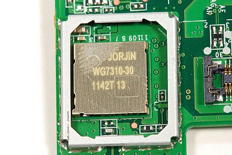 　Jorjin Technologiesの「WG7310-30」Wi-Fi SiPモジュール（Texas Instrumentsの「WL1270B」IEEE 802.11b/g/nチップを搭載）。