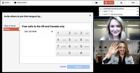 米国とカナダにおいて、「Google+」のHangoutsビデオチャットサービスから無料で音声通話を利用できる機能が提供された。