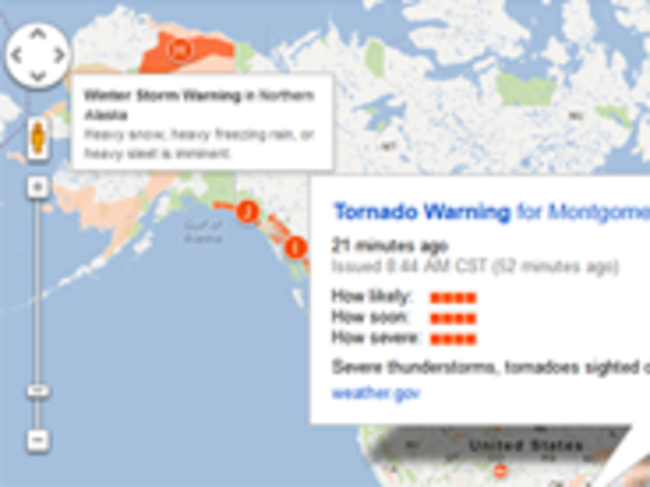 「Google Maps」、自然災害などの緊急警報情報を提供