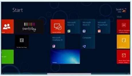 「Microsoft Office 15」のアプリケーションが表示されたWindows 8の「Metro」画面。Office完全版をタブレットで利用できることがMicrosoftの切り札になるかもしれない。