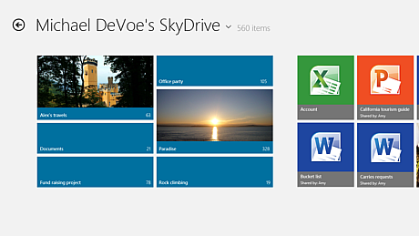 　Microsoftの「SkyDrive」を使うことでファイルの同期が可能。SkyDriveのメモリ制限についてMicrosoftは明らかにしていない。
