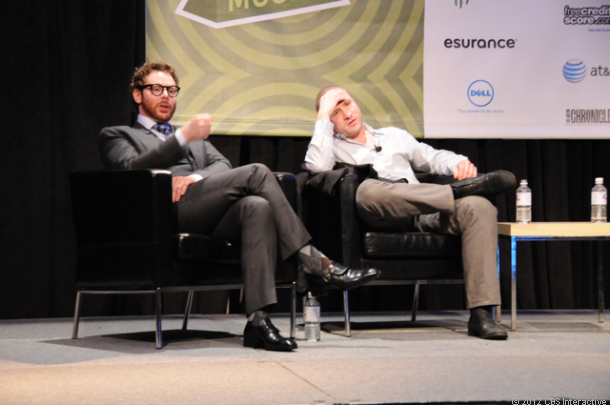 SXSWで話をするNapster創設者のSean Parker氏とShawn Fanning氏