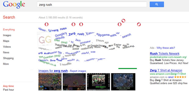 グーグル検索の新イースターエッグ Zerg Rush O の大群から検索結果を守れ Cnet Japan