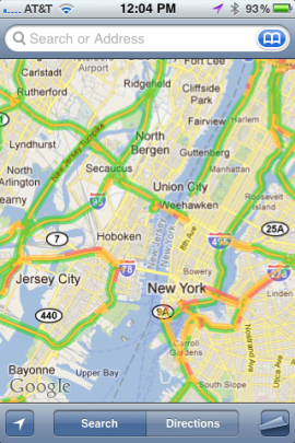 AppleのiOS上におけるGoogle Maps