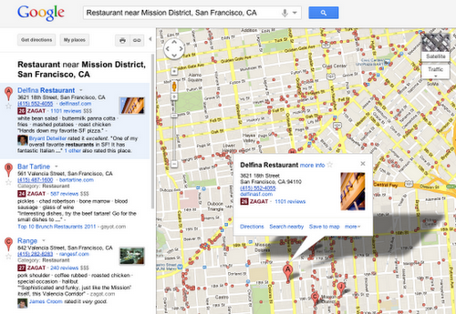 Google Mapsにおける表示