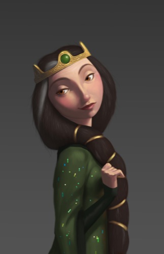 　「メリダとおそろしの森」の主人公メリダの母である、エリノア王妃の肖像。