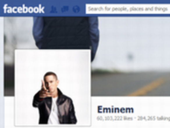 エミネム、Facebookページで「Like」6000万件を突破した初の人物に