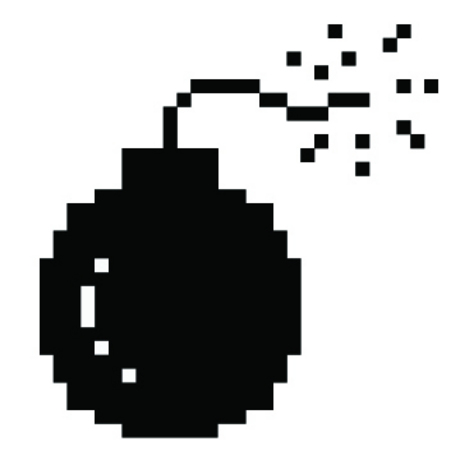 　初期Mac OSでクラッシュした時に、システムエラーのダイアログに「Bomb」アイコンが表示された。